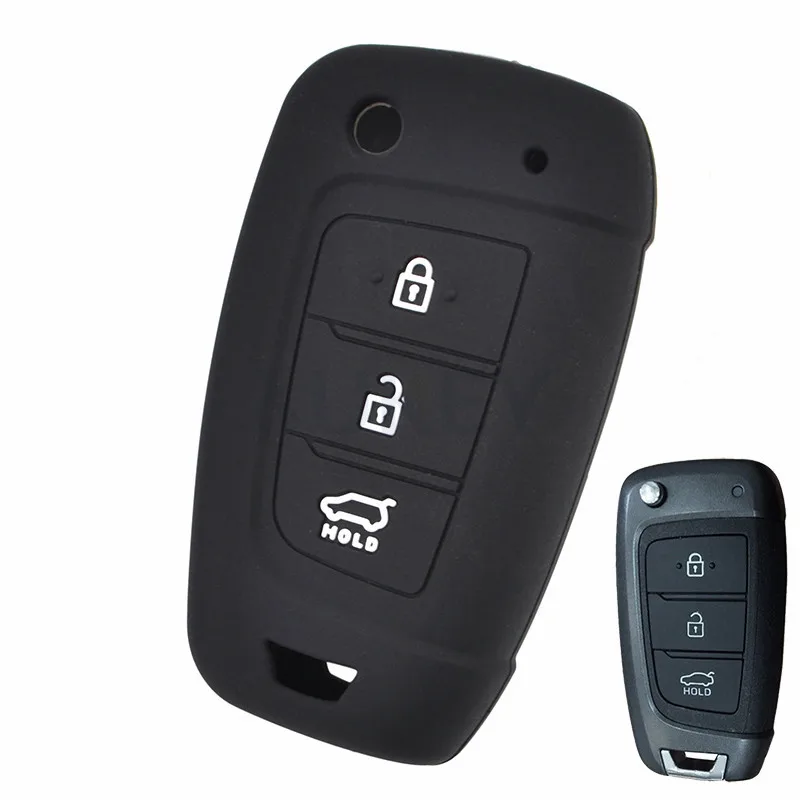 Силиконовый чехол для ключа Hyundai Solaris 2 i20 i30 i35 Azera Elantra Santa Fe Kia Rio Soul Sportage Carens Sorento Ceed