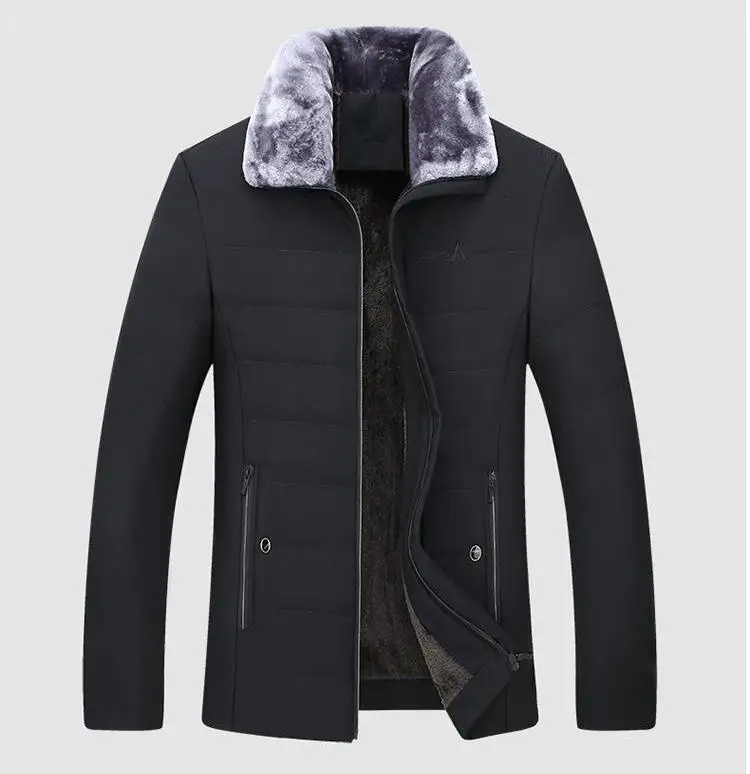 2019 новый бренд среднего возраста отец 90% белый утиный пух утолщаются теплые