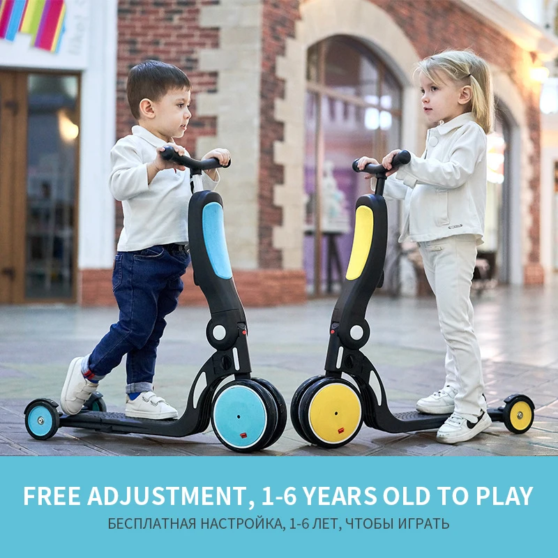 5 In 1 Baby Scooter Multi-function Balance Car Yo-yo Slide Trike People Can Sit Kids Tricycle Bike Andadera Para Bebe | Мать и ребенок