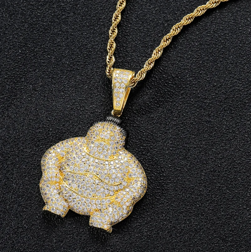 Роскошное ожерелье с кулоном в стиле хип-хоп кубическим цирконием класса ААА