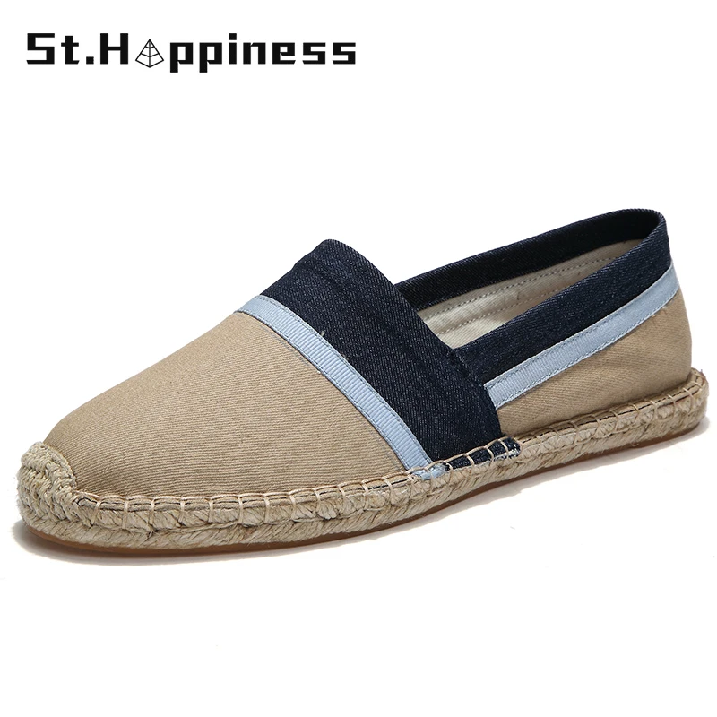 

2021 Summer New Linen Men's Casual Shoes Handmade Weaving Fisherman Shoes Fashion Casual Flat Espadrilles Driving Shoes Big Size
