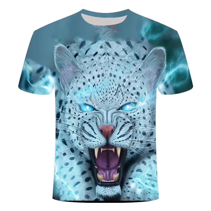

New style lion tiger novelty pattern short T-shirt cartoon men's women's summer top casual polyester 2020 xxs-6xl Comfortable