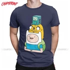 Для мужчин из мультфильма Время приключений увлажняющим эффектом марки The Finn Jake BMO футболка натуральный хлопок топы новинка короткий рукав с круглым вырезом футболка летние футболки