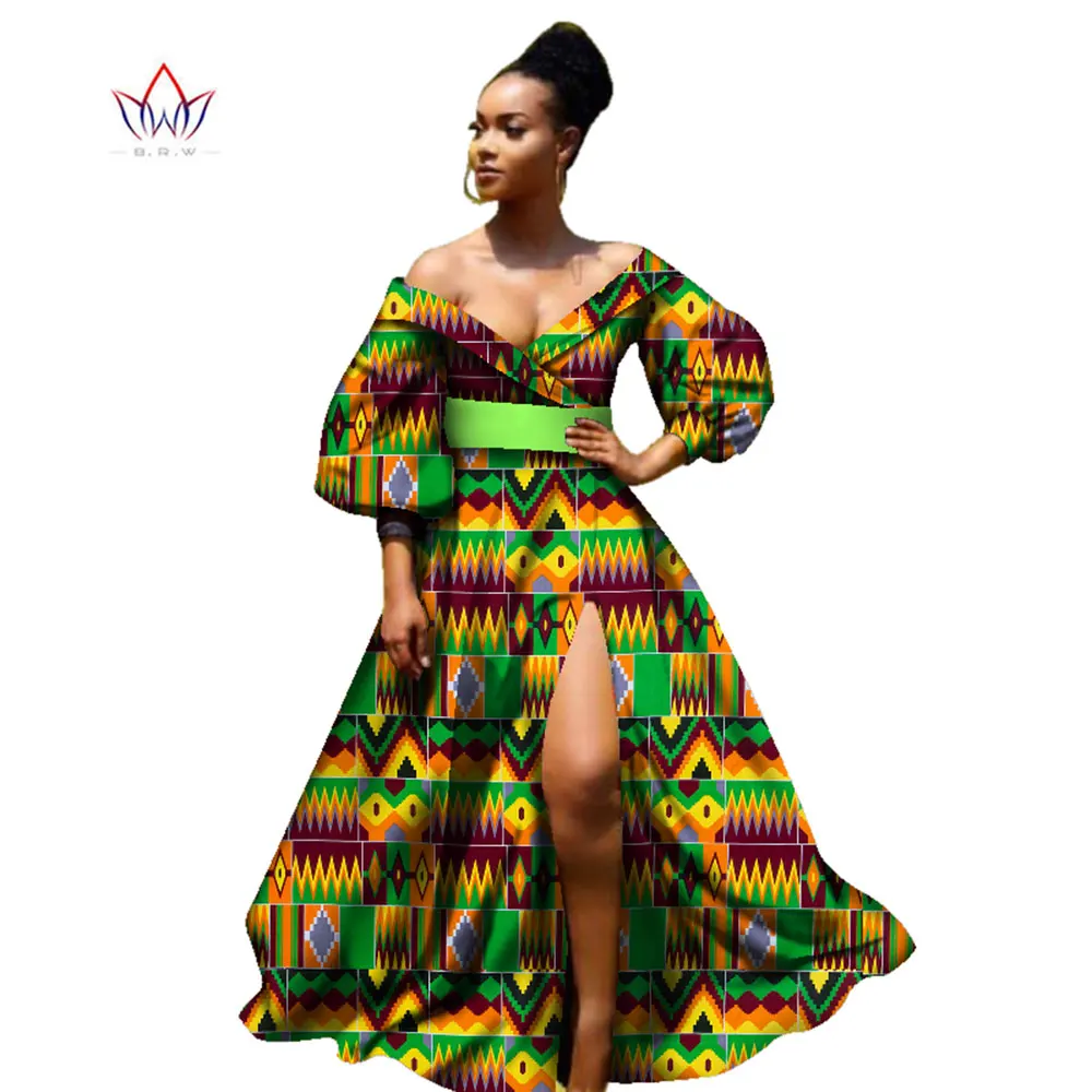 2017 african bazin dresses for women Three Quarter sleeves clothing wax dashiki fabric WY2255 | Тематическая одежда и