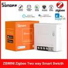 SONOFF MINI Zigbee 3,0 DIY Smart Switch двусторонний переключатель приложение дистанционное управление работа с SONOFF ZB Bridge Smartthing Alexa умный дом