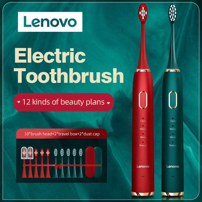Lenovo Electric Toothbrush USB Charging IPX7 45000 Minute Waterproof Removing Dental Plaque Adult Protect Teeth Sonic toothbrush