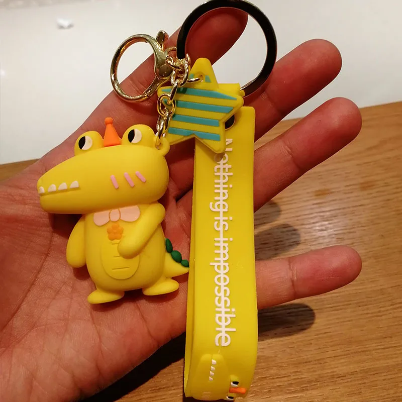 

Creative Small Crocodile Keychain Lovely Cartoon Bag Backpack Car Key Accessories Couple's Charm Keyring Pendant Best Gift New