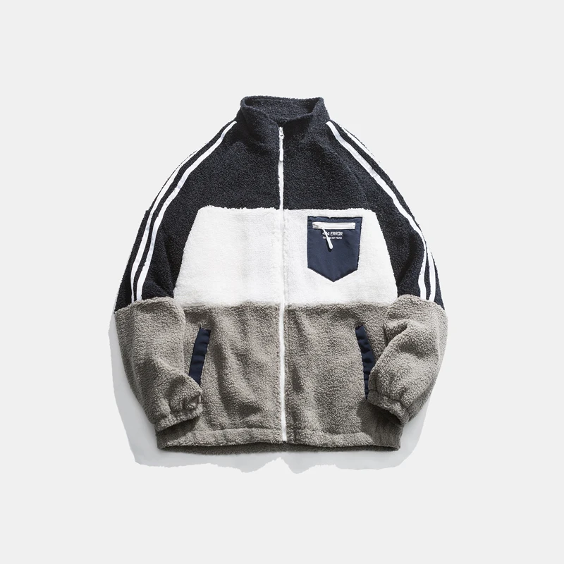 Мужские кашемировые куртки на молнии в стиле ретро с воротником-стойкой уличная