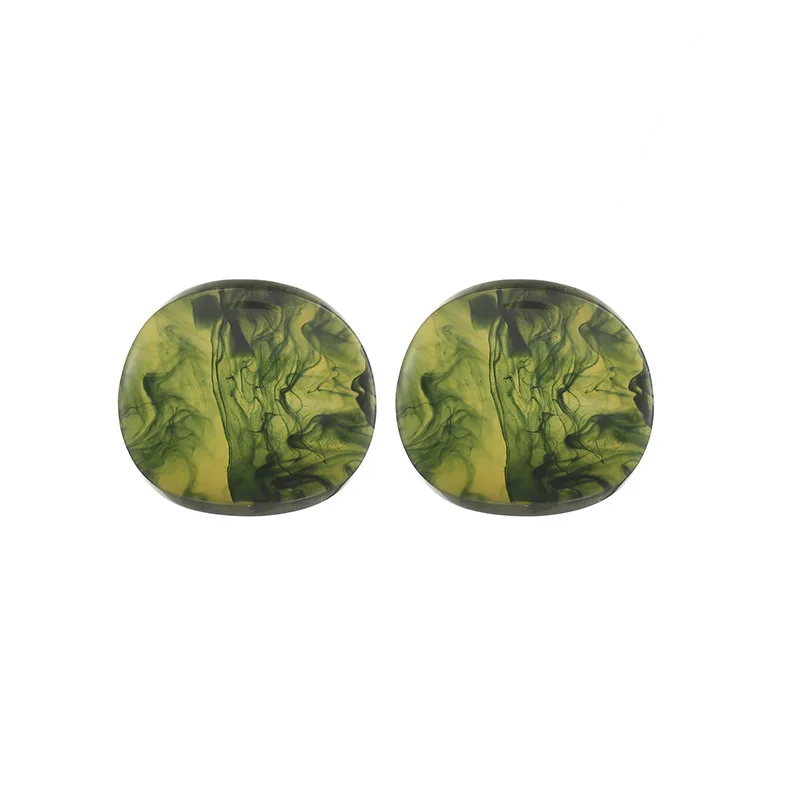 Женские винтажные круглые серьги-пусеты акриловые Модные Разноцветные