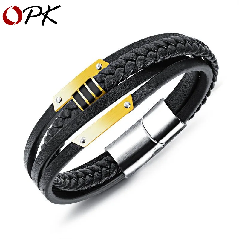 Брендовые мужские ювелирные изделия ручной Плетеный Многослойный кожаный