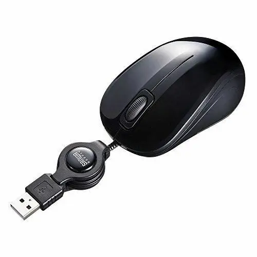 

SANWA поставка Синяя светодиодная мышь Тихая обмотка кабеля черный Япония Новинка