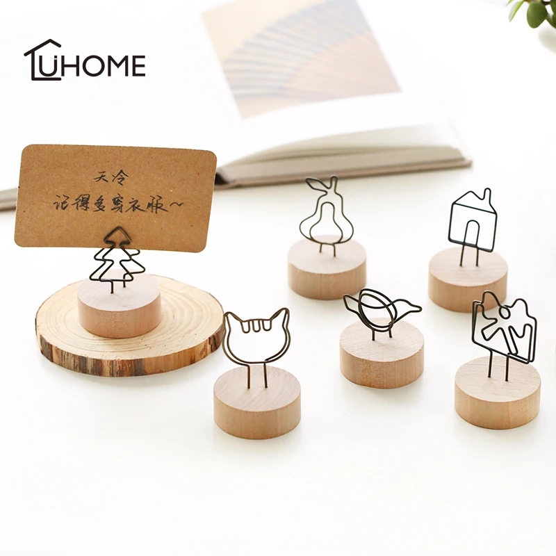 3/5 шт. деревянный держатель для карт и сообщений|Подставки хранения стеллажи| |