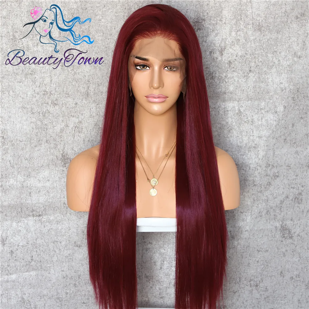 #39 BeautyTown красный 13x6 Количество кружева свободная часть Futura NoTangle термостойкие волосы на каждый день свадебный макияж слой синтетический парик с кружевом спереди - Цвет: #39
