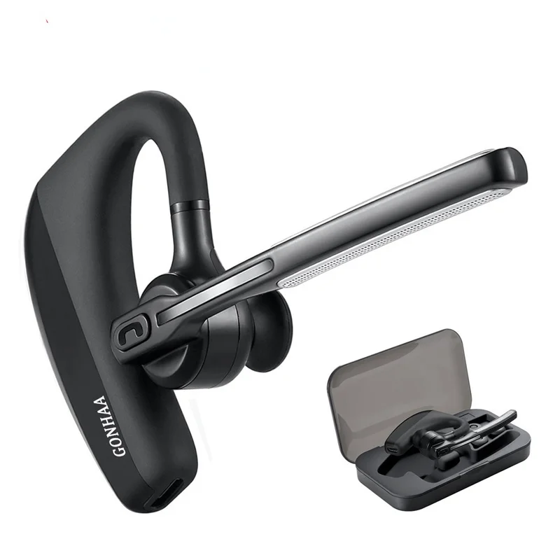 

New Bluetooth-comptable Earphones Earpiece HandsFree Headphones HD Mic Noise Reduction Wireless Headset for All Smart Phones