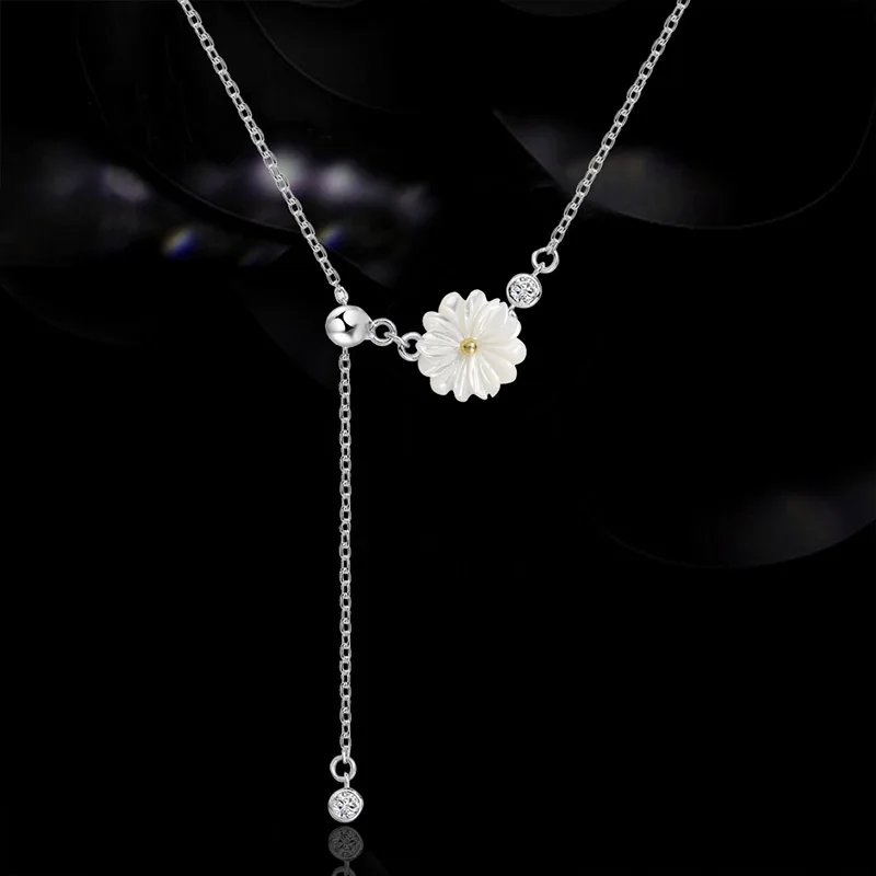 Цепочка с подвеской из серебра 925 пробы натуральной ракушкой | Украшения и