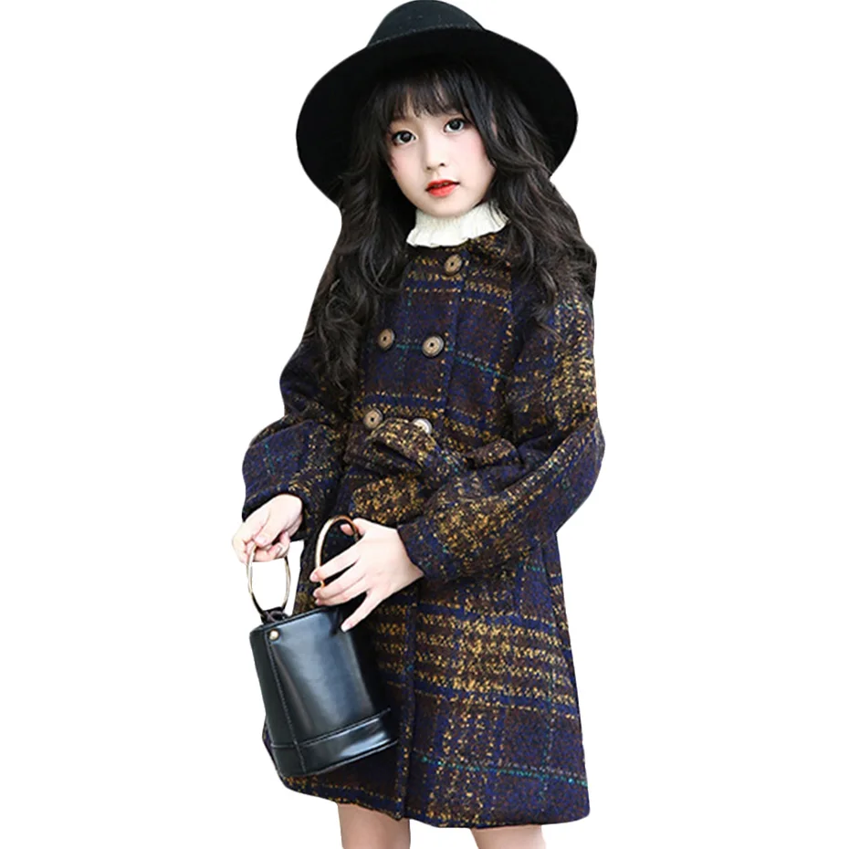 Куртка для девочек зимняя клетчатая на возраст 6 12 лет|Шерсть и сочетания| |