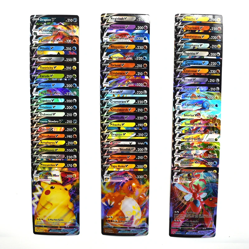 TAKARA TOMY-cartas de Pok&eacute;mon brillantes, juego de cartas VMAX GX V MAX Pokemo Kaarten Pikachu Charizard, juguete de batalla-3