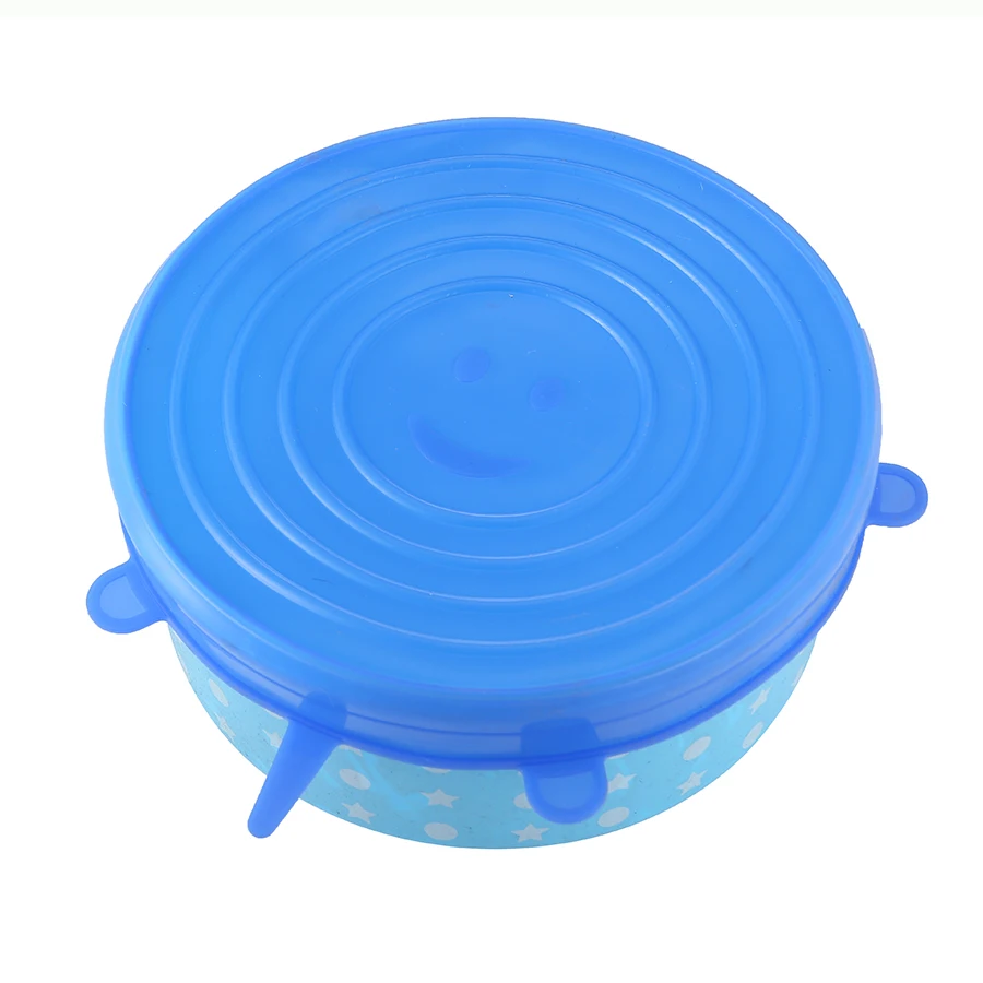 Эластичные силиконовые крышки для пищевых продуктов 100% 6 шт.|Крышки сохранения