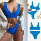 Новинка, летний купальник iTranyee, бикини, Женский мягкий растягивающийся купальник с бюстгальтером, сексуальный комплект бикини с высоким вырезом и разрезом, однотонный Монокини