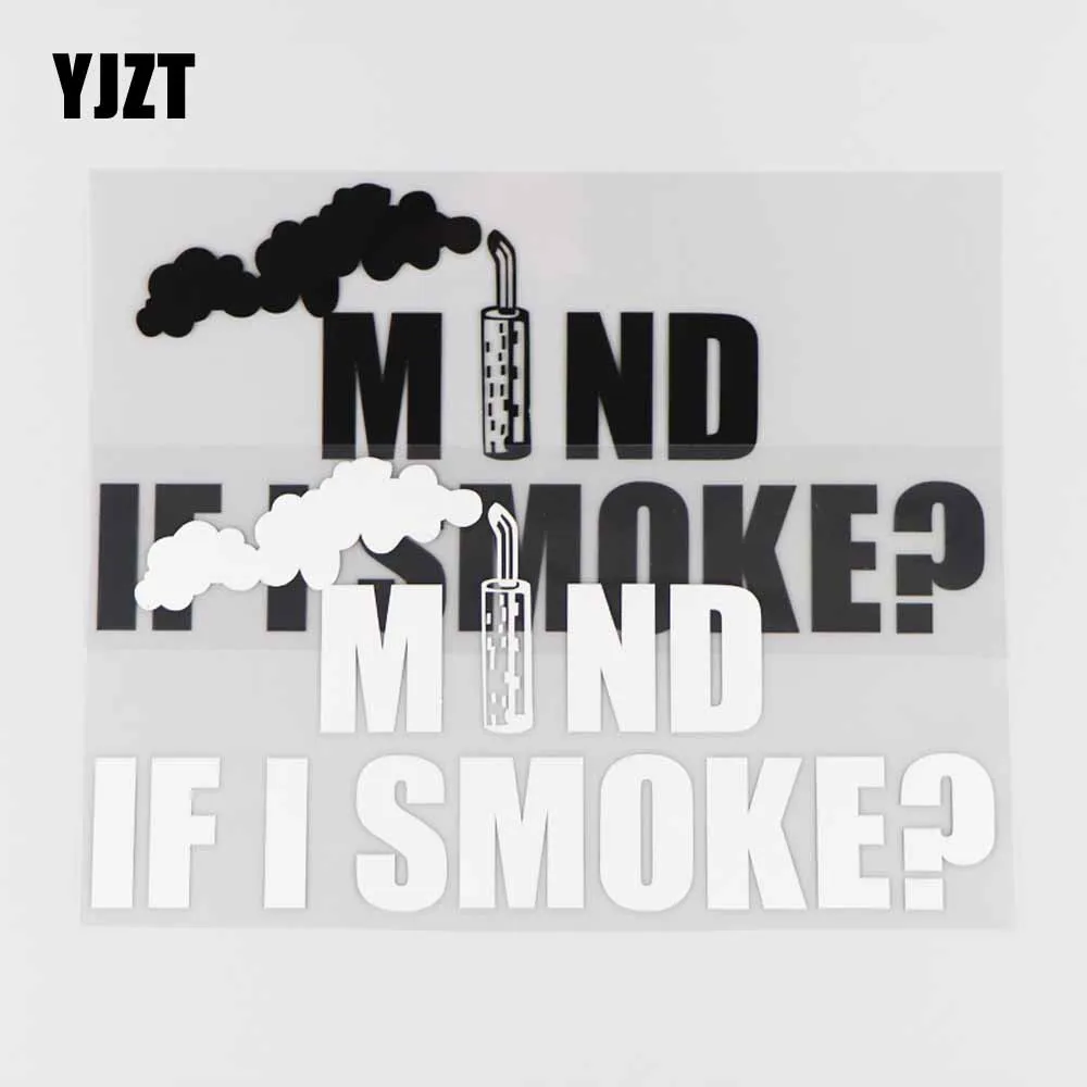 

YJZT 21×10.7CM MIND IF I SMOKE Car Sticker Vinyl Decal Personality Cartoon Decorates Black/Silver 4C-0244