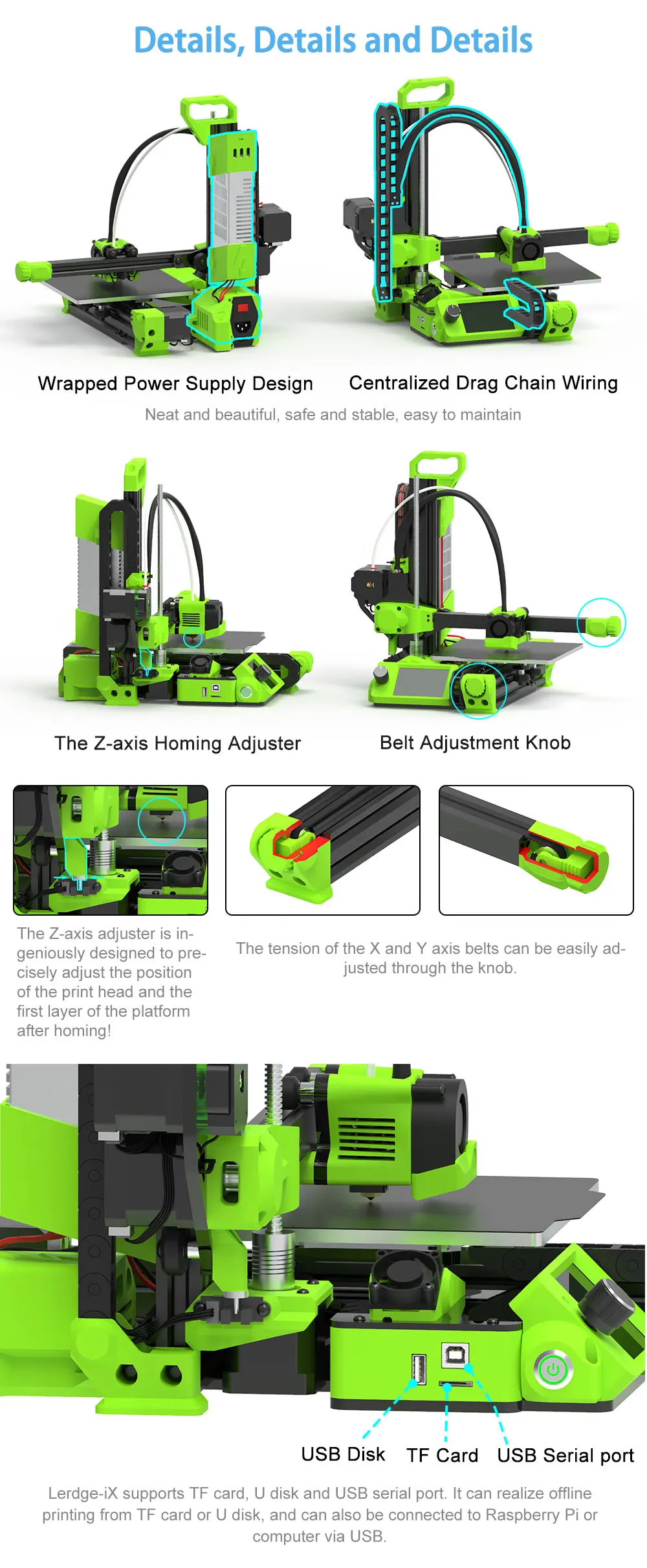 best cheap 3d printer LERDGE 3D Printer PLA FDM High Precision Printing Upgraded DIY 3d printer Kit 3.5Touch Screen Z Board Size 180*180*180MM cheap 3d printer