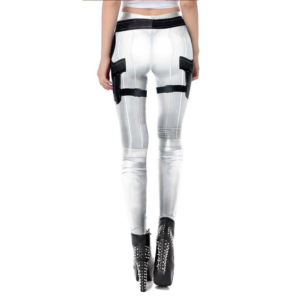 

Women Punk Workout Fitness 3D Printed Leggings Girls Mid Waist Party Sport Yoga Elastic Leggins Trousers Halloween Cosplay Pants