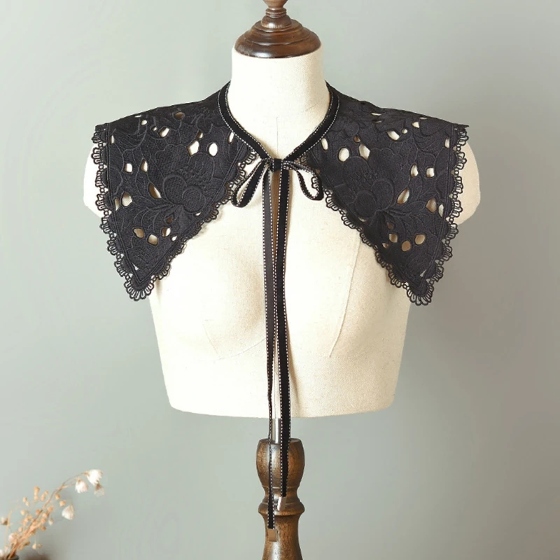 

Vintage Style Womens Doll False Fake Collar Hollow Out Crochet Lace Half Shirt