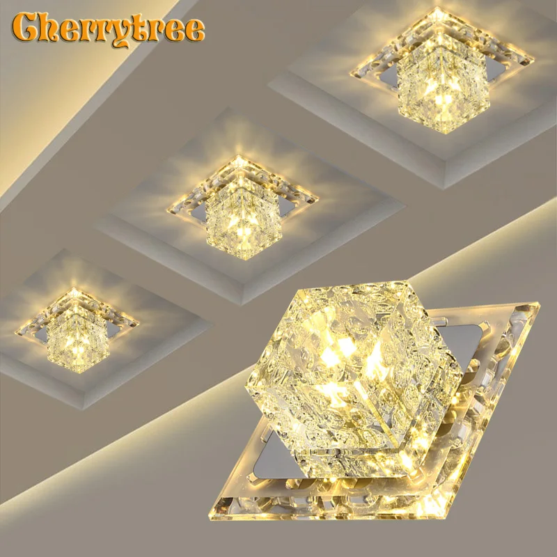 Современный светодиодный потолочный светильник квадратная хрустальная лампа
