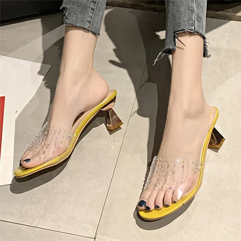 Женские модные летние шлепанцы на высоком каблуке с цветочным принтом