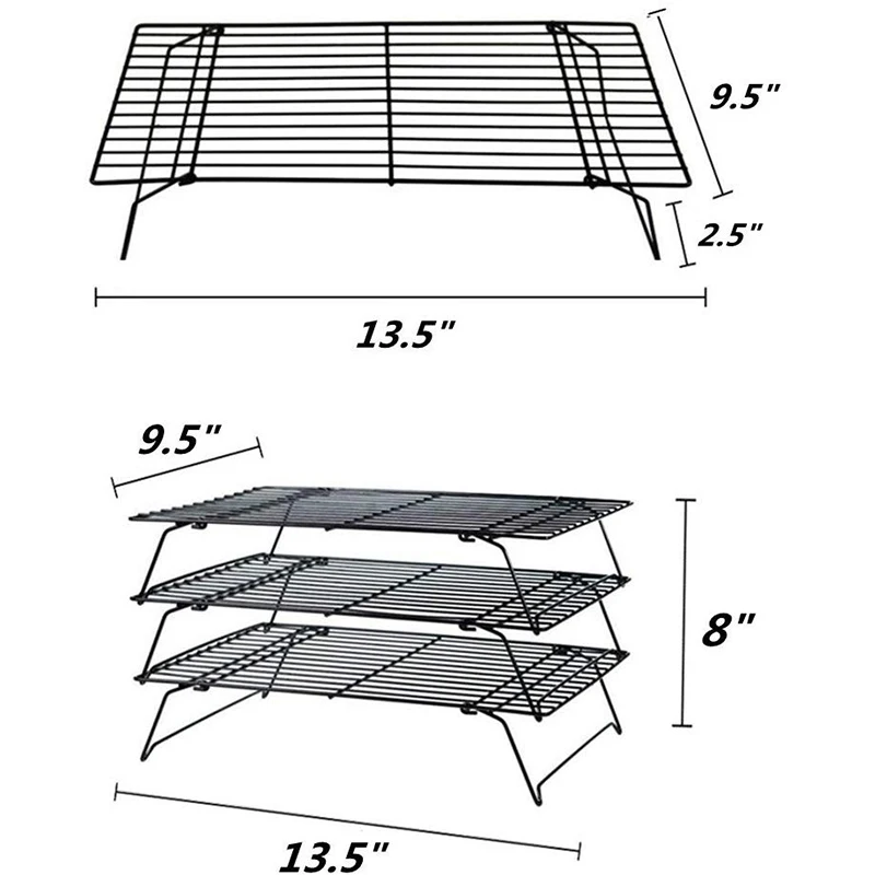 3 уровневая Штабелируемая охлаждающая стойка антипригарная крестообразная