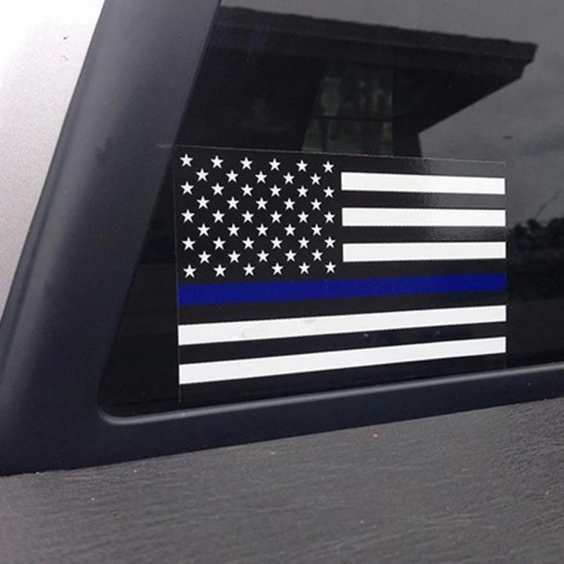 

Police Officer Thin Blue Line American Flag Vinyl Decal Car Sticker Dropshipping