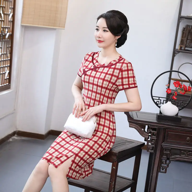 

2021 cheongsam Chinese style summer dress women's long new style