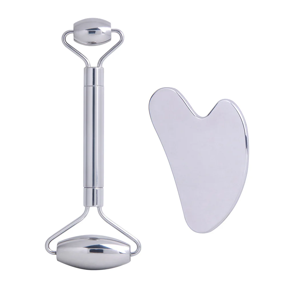 

Stainless Steel Facial Massage Roller Gouache Scraper Face Massager Gua Sha Board Body Meridian Scraping Slimming Skin Care Tool