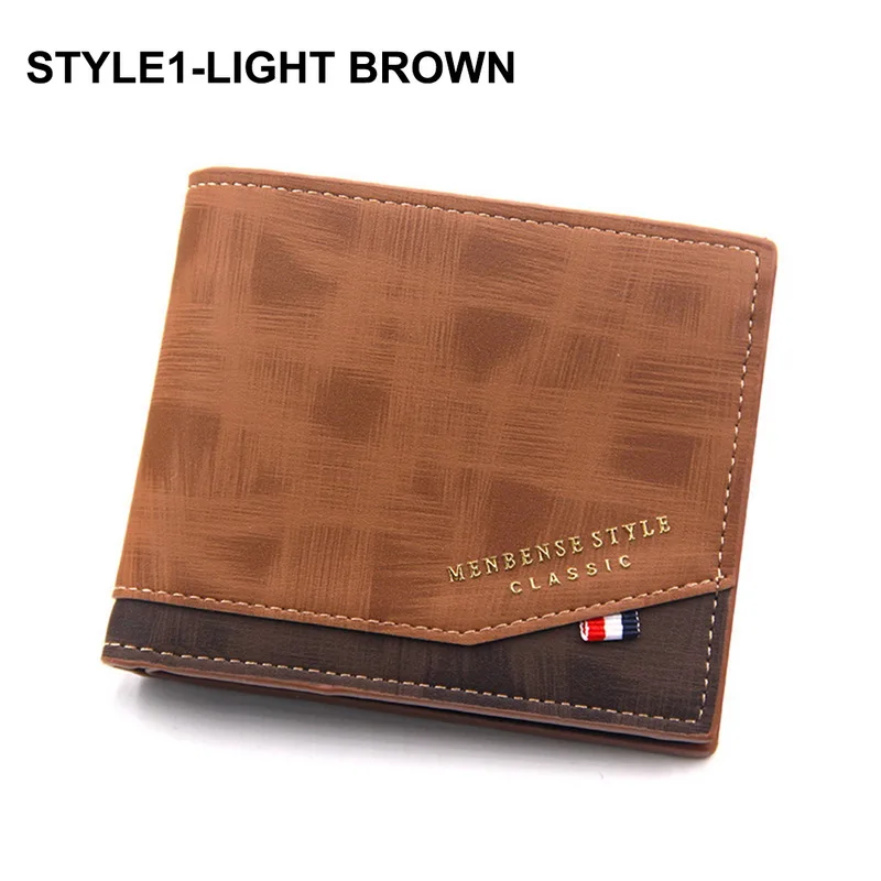 

2021 Men PU Leather Short Wallet With Zipper Pocket Big Capacity Card Holder Small Money Purses Wallets Coin Bag Zipper Wallet