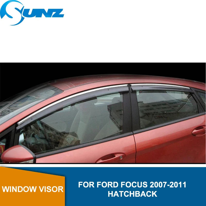 Оконный козырек для Ford Focus 2007-2011 боковые Winodow дефлекторы дождевики хэтчбек SUNZ |
