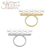 shadowhunters pure 925 sterling silver luxury women jewelry white pearl balance ring stamp rings for sweet dating ins new trend