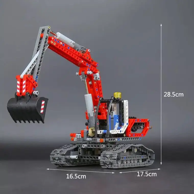 Lepinblocks 20025 760Pcs Technic Car Series 8294 Red Engineering Excavator Set Building Blocks Bricks Children Boys Toys Gift | Игрушки и