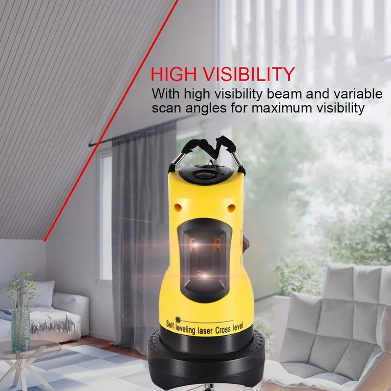 Self-Leveling Laser Level Tool 360 Degrees Rotary 2 Lines Cross Horizontal and Vertical High Visibility Adjustable | Инструменты