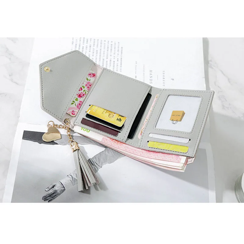 Женский короткий кошелек женский модный с кисточками женские Мини кошельки