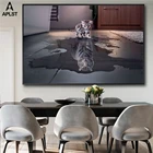 Картина на холсте с изображением кошки, с тигром, постеры с животными