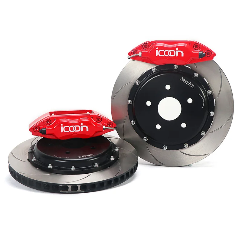 

ICOOH RACING-7600 black brake caliper 4 pot auto brake disc 295*24mm j hook brake rotors use for Honda civic EG6