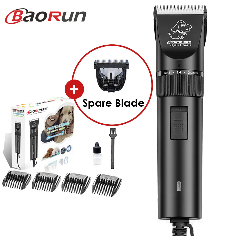 S1 Add One Blade Baorun S1, высокомощный резак для собак, профессиональный электрический триммер для кошек, триммер для стрижки домашних животных, бритва, косилка для животных - Цвет: S1 Add One Blade