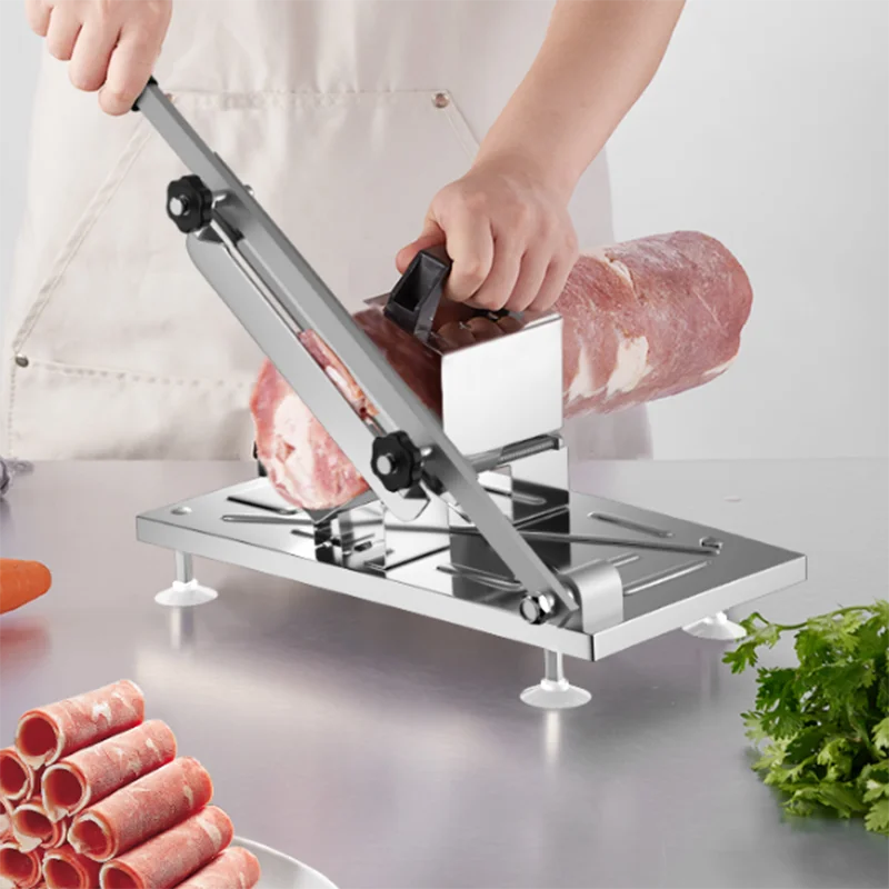 Steel Manual Frozen Meat Slicer Vegetables Machine Multifunction Cutter Slicers Adjustable Gadgets Kitchen Fatiador Tools OA50KS