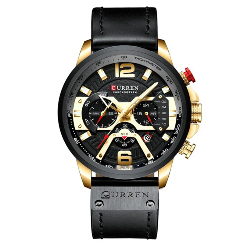 

CURREN Casual Sport Watches for Men Blue Top Brand Luxury Military Leather Wrist Watch Man Clock Fashion Chronograph Wristwatch