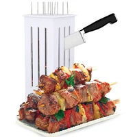 easy barbecue kebab maker meat brochettes skewer machine bbq grill accessories tools set meat skewer machine with 16 skewers