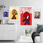 Художественная Картина на холсте Marvel Superhoer, плакаты и Мультяшные принты Железного Человека-паука, настенные картины для гостиной, декор детской комнаты