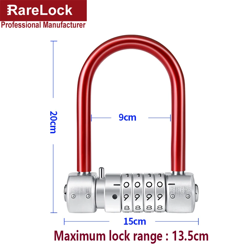Нержавеющая велосипед мотоцикл Комбинации замок 4 кодовый с паролем для