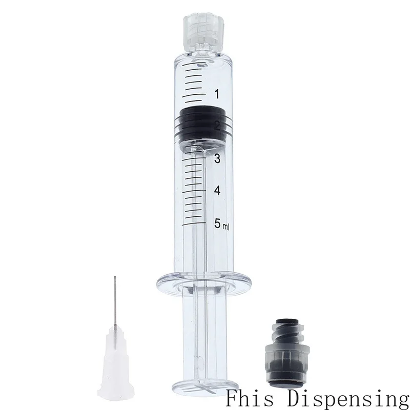 

Measurement Mark Tip for CBD Oils EJuices Liquids Chemical (Gray Piston) 5ml Luer Lock Syringe with 27G Needle Reusable