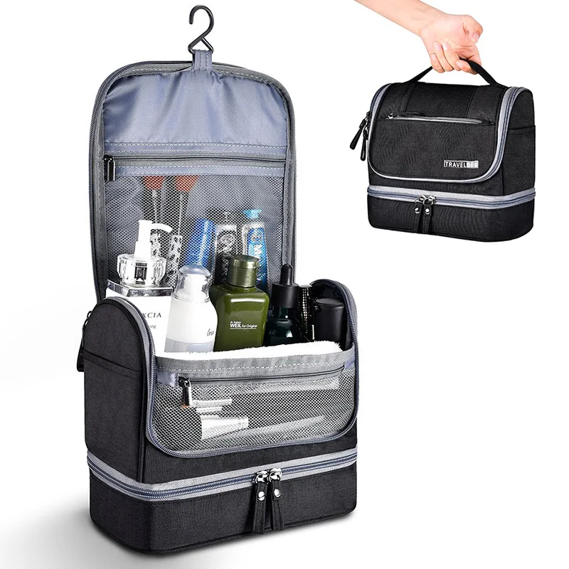 

Косметичка женская, двухслойная, влагостойкая, с креплением к стене