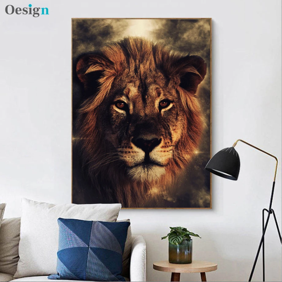 

Forest Wolf Lion Eagle Elephant Wall Art Canvas Painting Nordic Posters and Prints Living Room Home Decoration Wall Painting